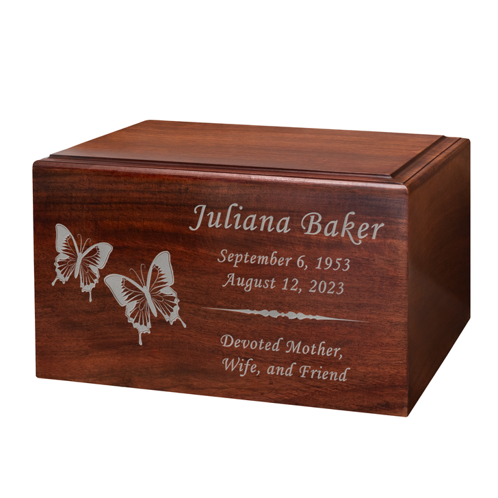 Two Butterflies Winston Wood Cremation Urn