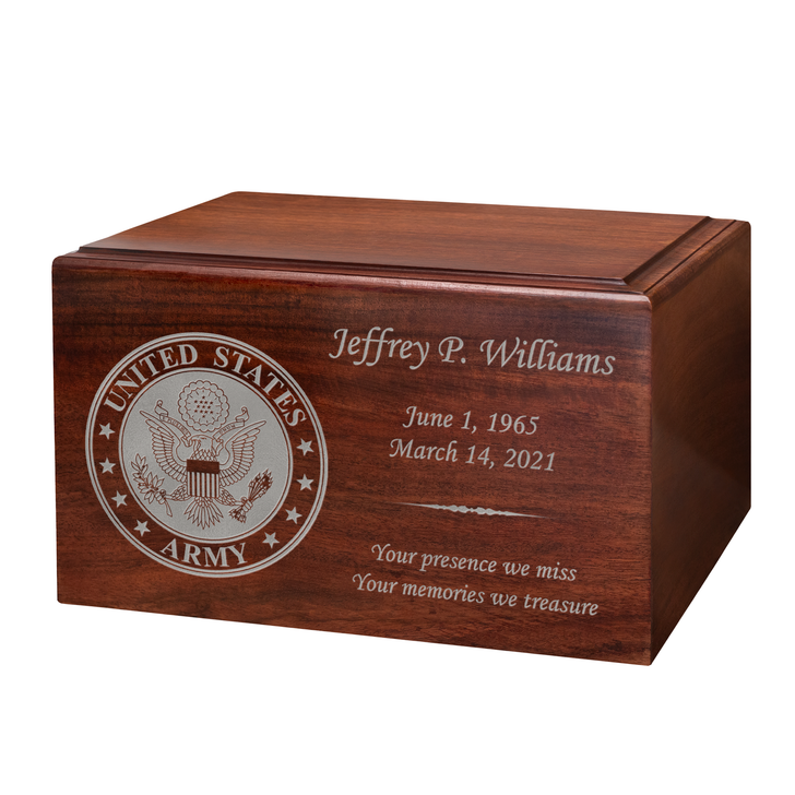 Army Winston Wood Cremation Urn