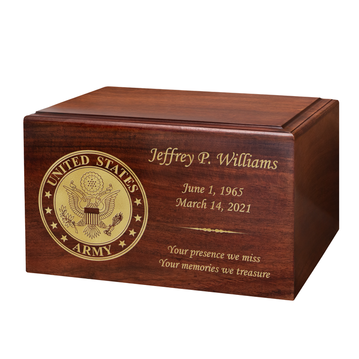 Army Winston Wood Cremation Urn