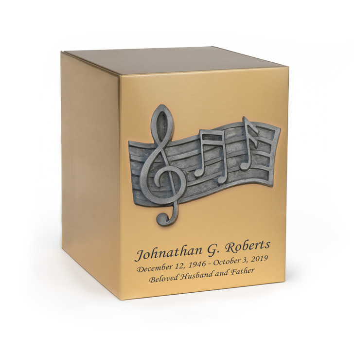 Music Bronze Snap Top Cremation Urn