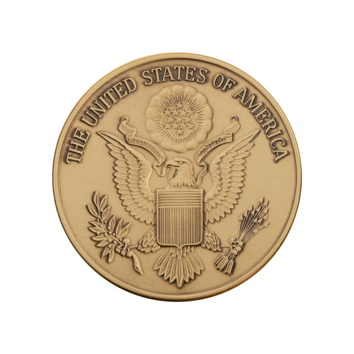 Great Seal of America Medallion Bronze Overlap Top Cremation Urn