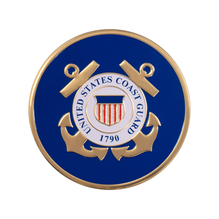 Coast Guard Color Aluminum Emblem - 4 Inch