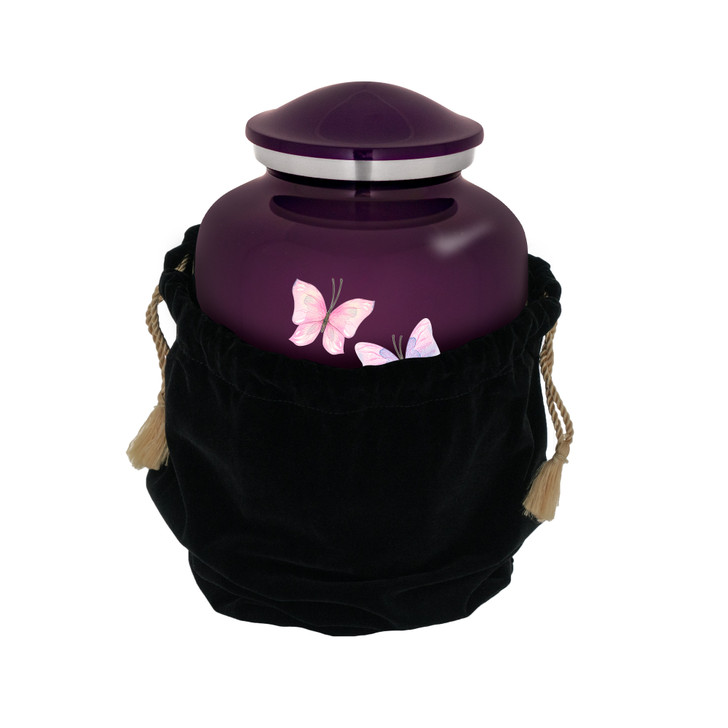 Two Butterflies Watercolor Cremation Urn