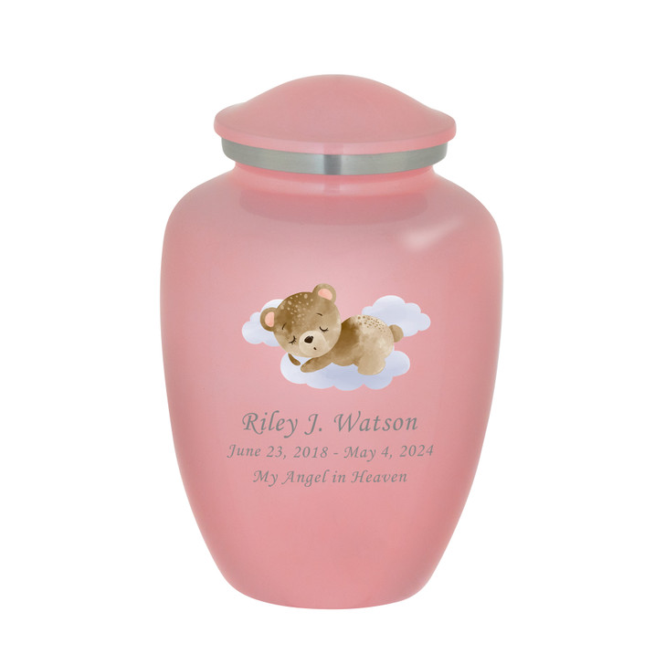Teddy Bear Clouds Baby Infant Child Watercolor Cremation Urn