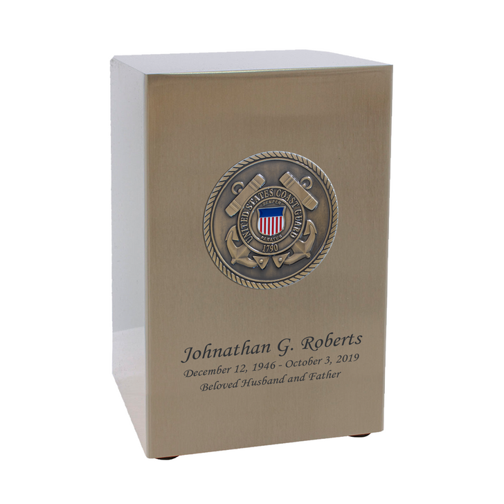 Coast Guard Hero Medallion Pewter Finish Beaumont Cremation Urn