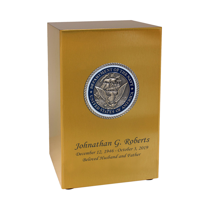 Navy Hero Medallion Bronze Finish Beaumont Cremation Urn