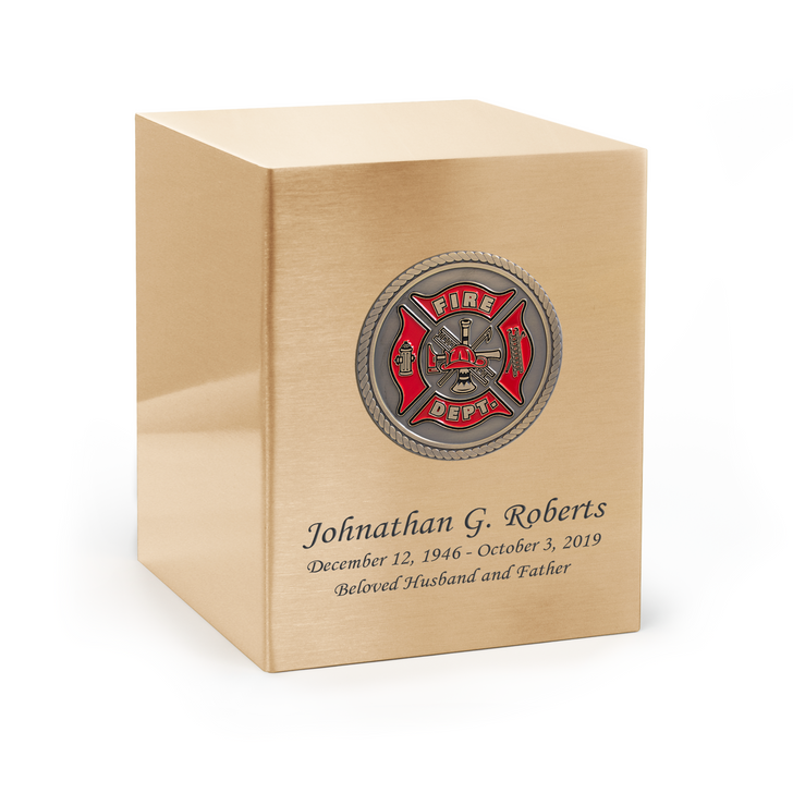 Firefighter Hero Medallion Bronze Cremation Urn