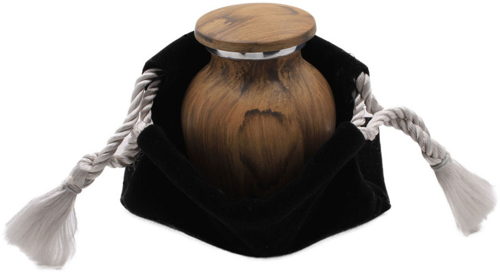 Wood Finish Aluminum Keepsake Cremation Urn - Wholesale Only
