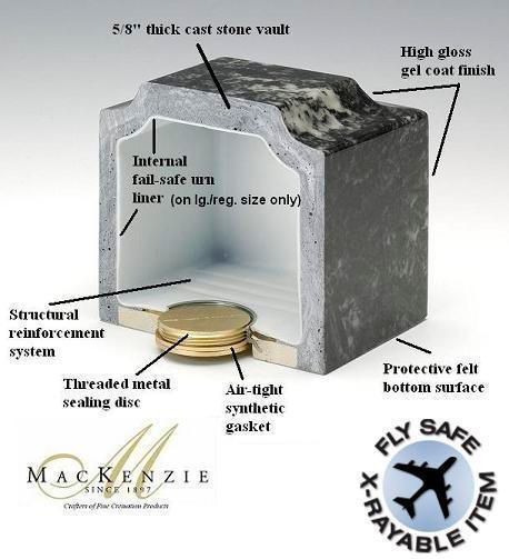 Mackenzie Stone-Tone Classic Cultured Marble Urn - Wholesale Only