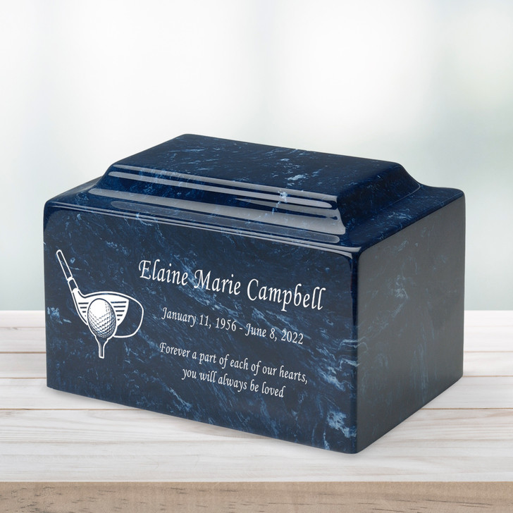Golf Classic Cultured Marble Cremation Urn