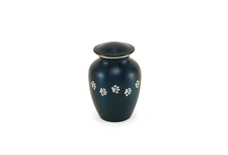 Paw Print Blue Classic Vase Style Pet Cremation Urn - Case Quantity
