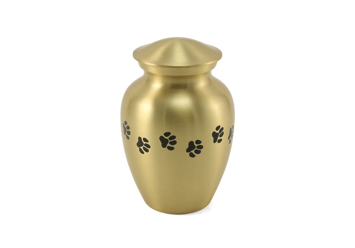 Paw Print Gold Classic Vase Style Pet Cremation Urn - Case Quantity