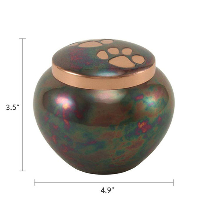 Paw Prints Odyssey Raku Vase Style Pet Cremation Urn - Case Quantity