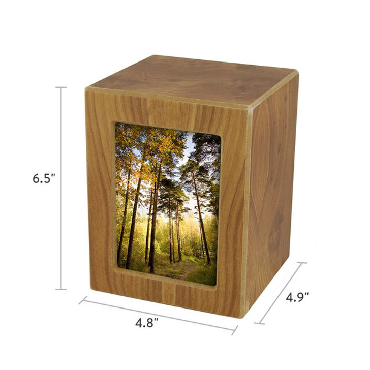 Photo Natural Finish MDF Wood Cremation Urn - Case Quantity