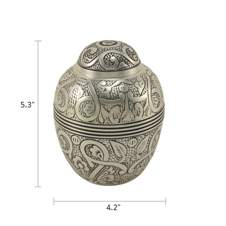 Silver Embossed Cremation Urn - Case Quantity