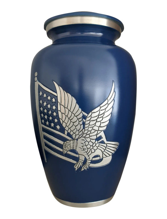 Blue American Pride Cremation Urn