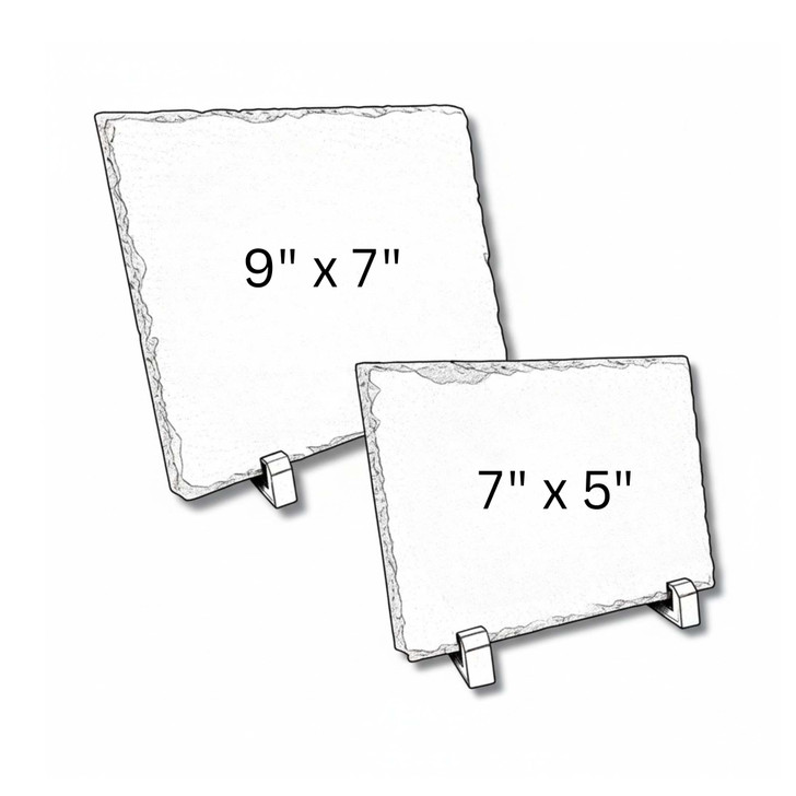 Pet Memorial Slate Color Photo Plaque with Stand