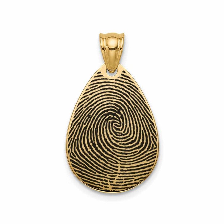 Tear Drop Custom Fingerprint Memorial Jewelry Necklace