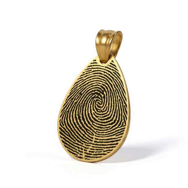 Tear Drop Custom Fingerprint Memorial Jewelry Necklace