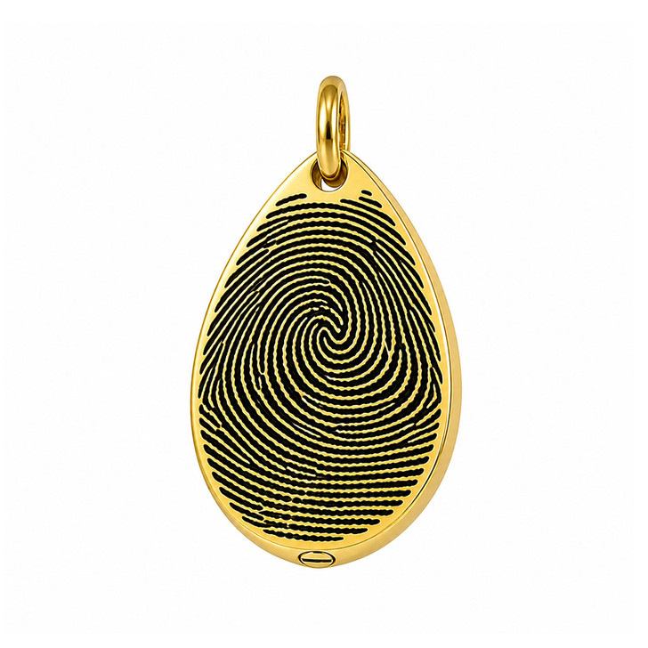Tear Drop Custom Fingerprint Memorial Jewelry Necklace