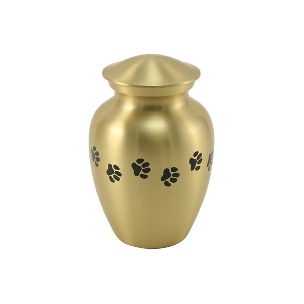 Paw Print Gold Classic Vase Style Pet Cremation Urn