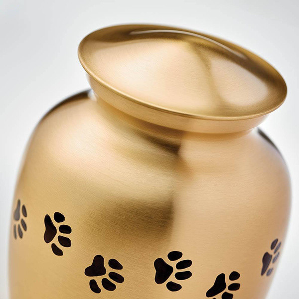 Paw Print Gold Classic Vase Style Pet Cremation Urn