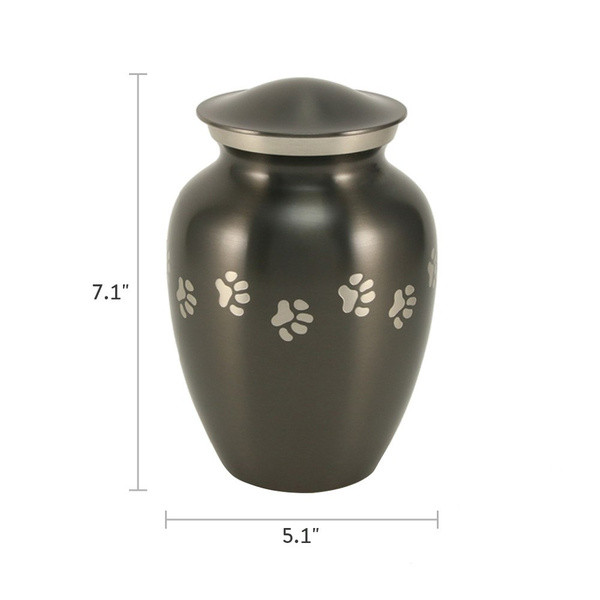 Paw Print Slate Classic Vase Style Pet Cremation Urn
