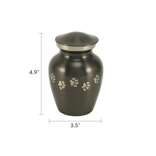 Paw Print Slate Classic Vase Style Pet Cremation Urn