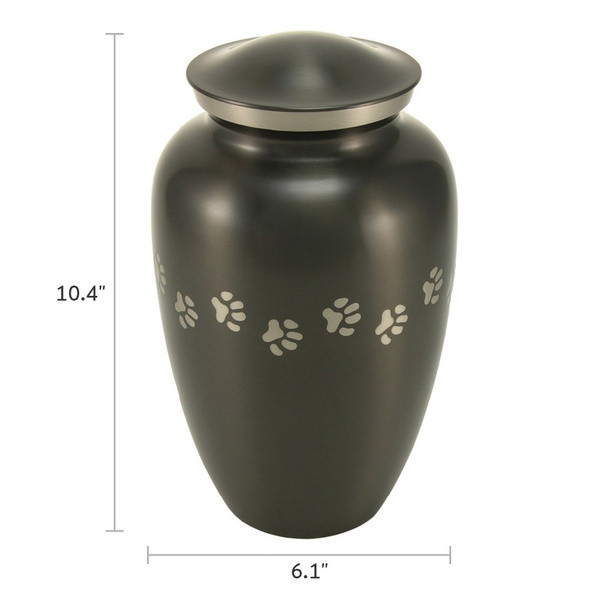 Paw Print Slate Classic Vase Style Pet Cremation Urn