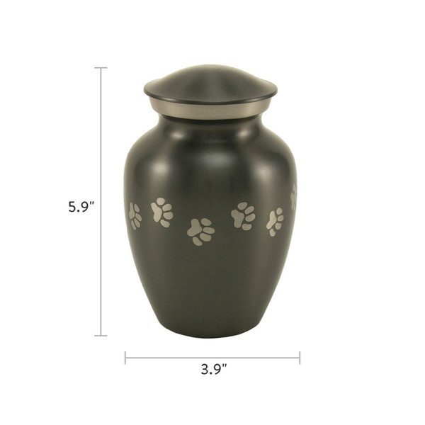 Paw Print Slate Classic Vase Style Pet Cremation Urn
