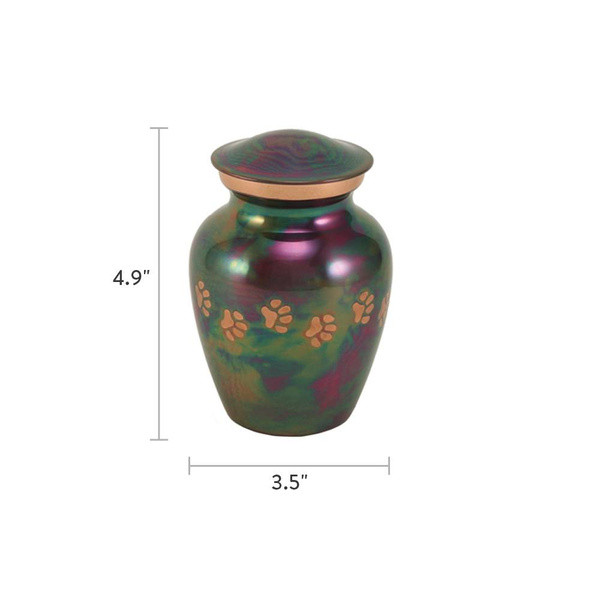 Paw Print Raku Classic Vase Style Pet Cremation Urn