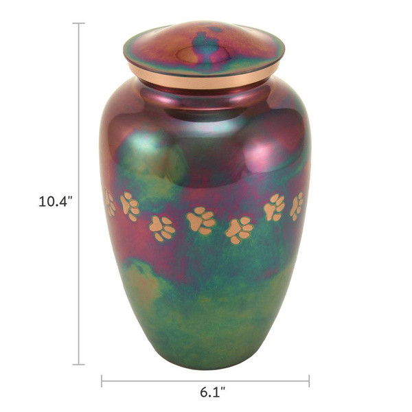 Paw Print Raku Classic Vase Style Pet Cremation Urn