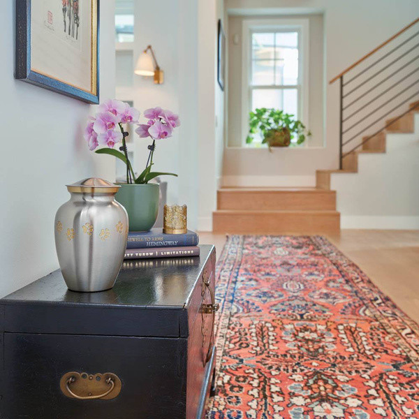 Paw Print Pewter Classic Vase Style Pet Cremation Urn