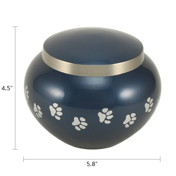 Paw Print Odyssey Moonlight Blue Classic Vase Style Pet Cremation Urn