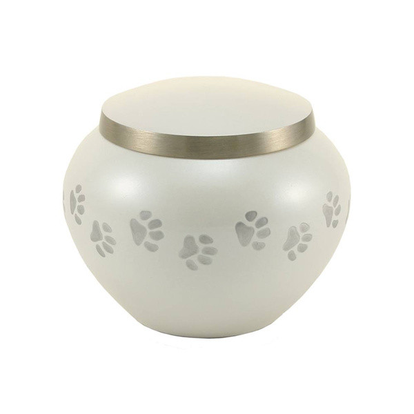 Paw Print Odyssey Pearl Classic Vase Style Pet Cremation Urn