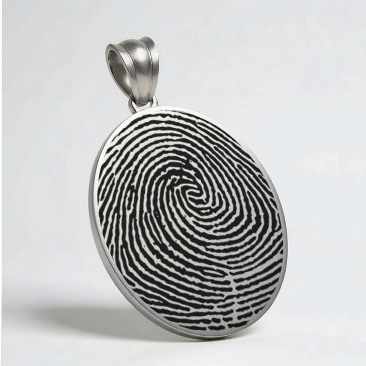 Oval Custom Fingerprint Memorial Jewelry Necklace