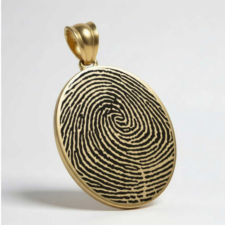 Oval Custom Fingerprint Memorial Jewelry Necklace