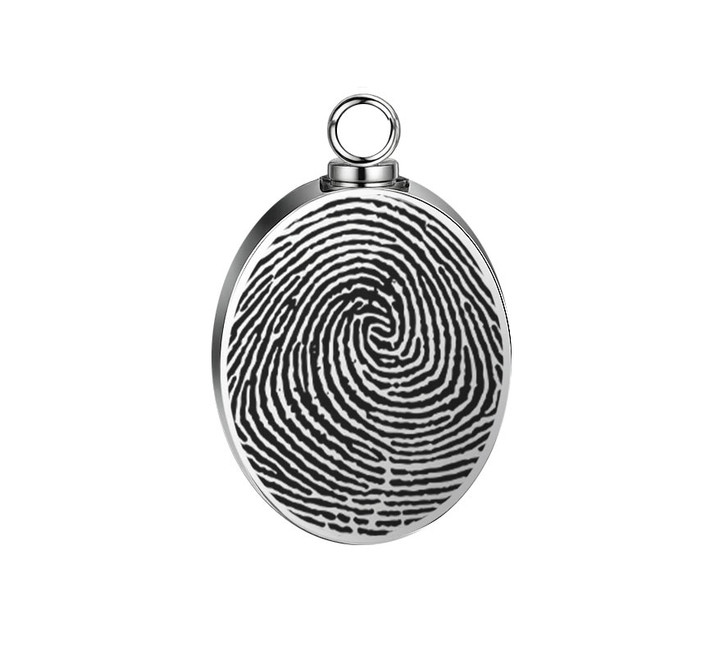 Oval Custom Fingerprint Memorial Jewelry Necklace