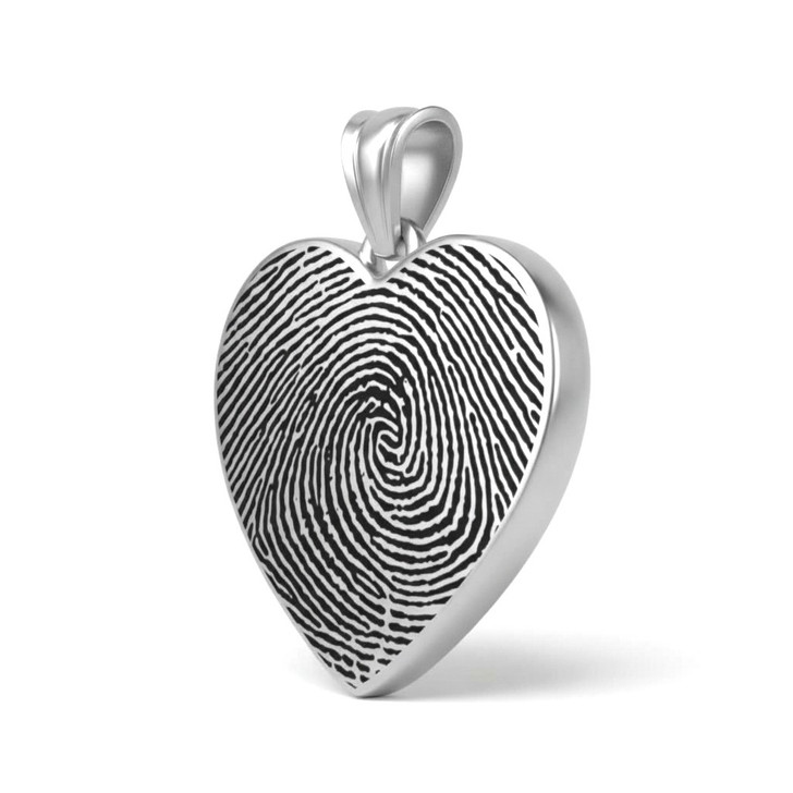 Heart Custom Fingerprint Memorial Jewelry Necklace