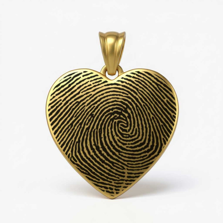 Heart Custom Fingerprint Memorial Jewelry Necklace