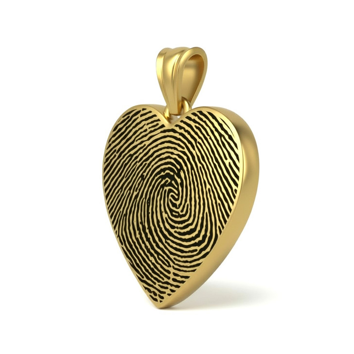Heart Custom Fingerprint Memorial Jewelry Necklace