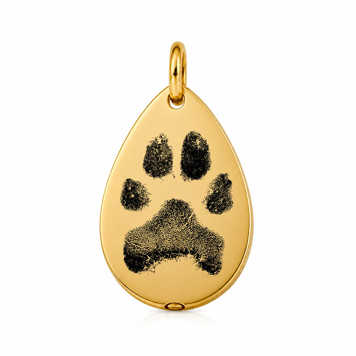 Tear Drop Custom Paw Print / Nose Print Pet Memorial Necklace