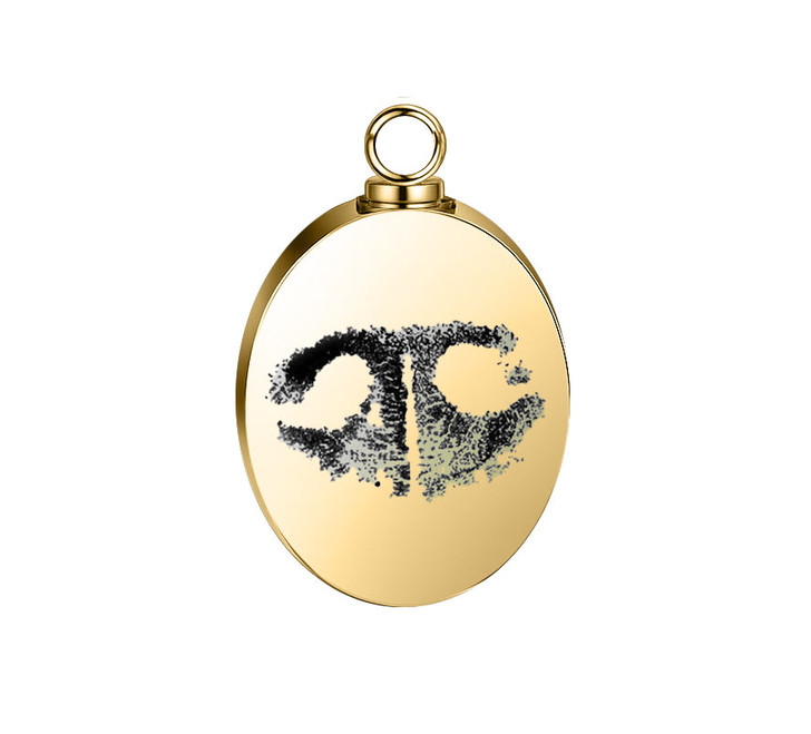 Oval Custom Paw Print / Nose Print Pet Memorial Necklace