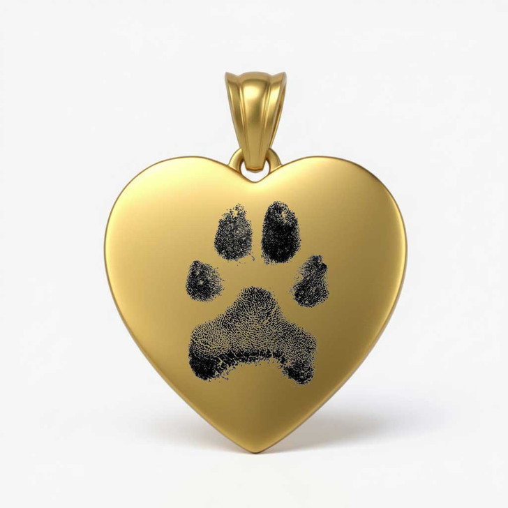 Heart Custom Paw Print / Nose Print Pet Memorial Necklace