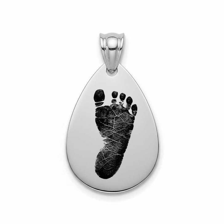 Tear Drop Custom Hand Print / Foot Print Baby Infant Memorial Necklace
