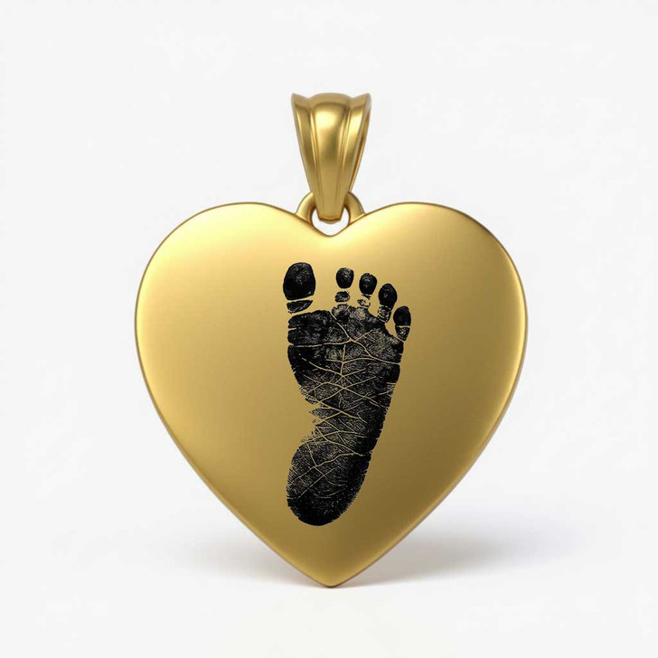 Heart Custom Hand Print / Foot Print Baby Infant Memorial Necklace
