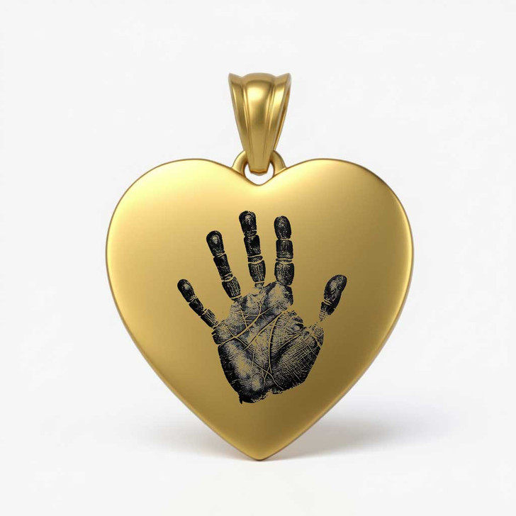 Heart Custom Hand Print / Foot Print Baby Infant Memorial Necklace