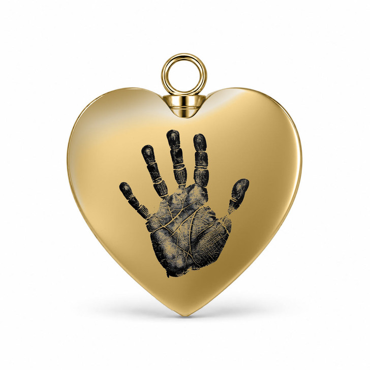 Heart Custom Hand Print / Foot Print Baby Infant Memorial Necklace
