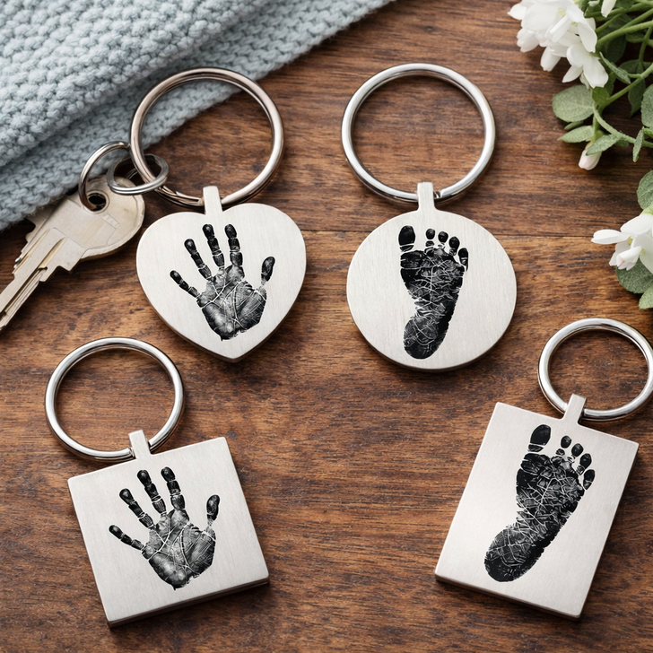 Custom Hand Print / Foot Infant Child Memorial Key Chain