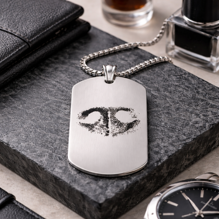 Dog Tag Custom Paw Print / Nose Print Pet Memorial Necklace